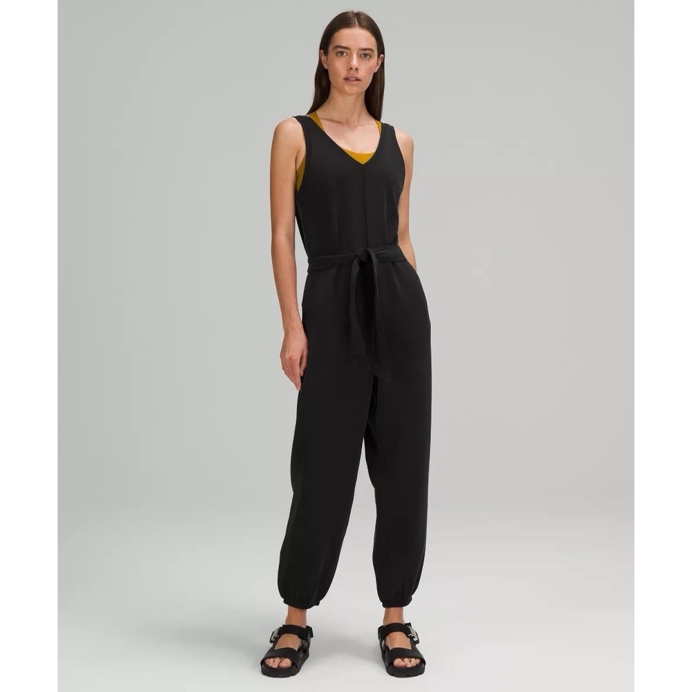 Lululemon Ease of it All‎ V-Neck Jumpsuit Gray Sz 4